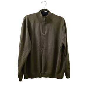 Club Room Quarter-Zip Merino Wool Blend Sweater Mens Size XL Green